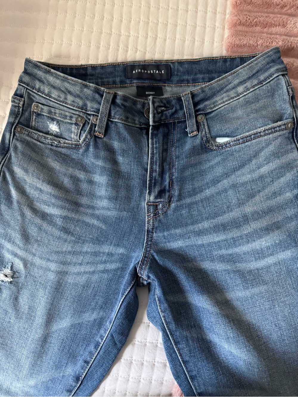 Aeropostale Men's Skinny Jeans - Light Blue Wash